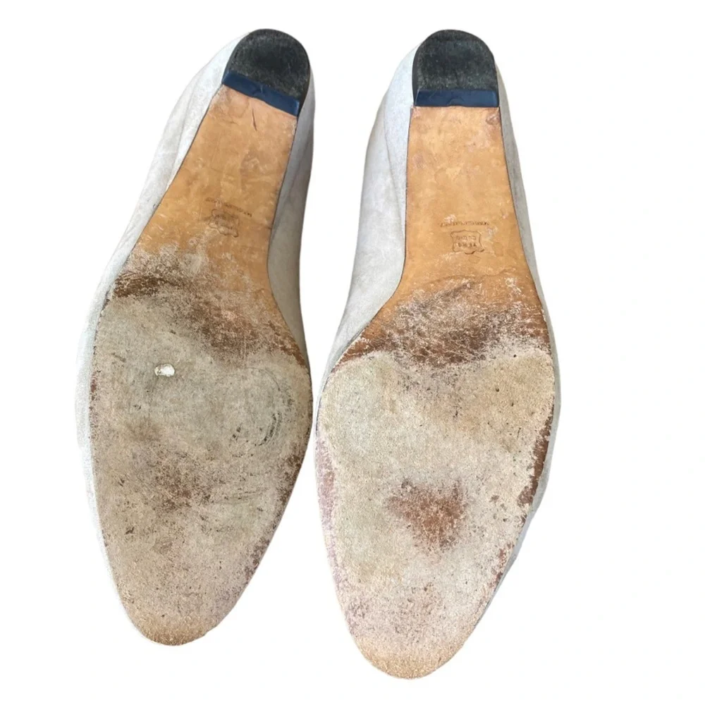 Salvatore Ferragamo vintage suede Narrow kitten heels size 7 1/2 AA